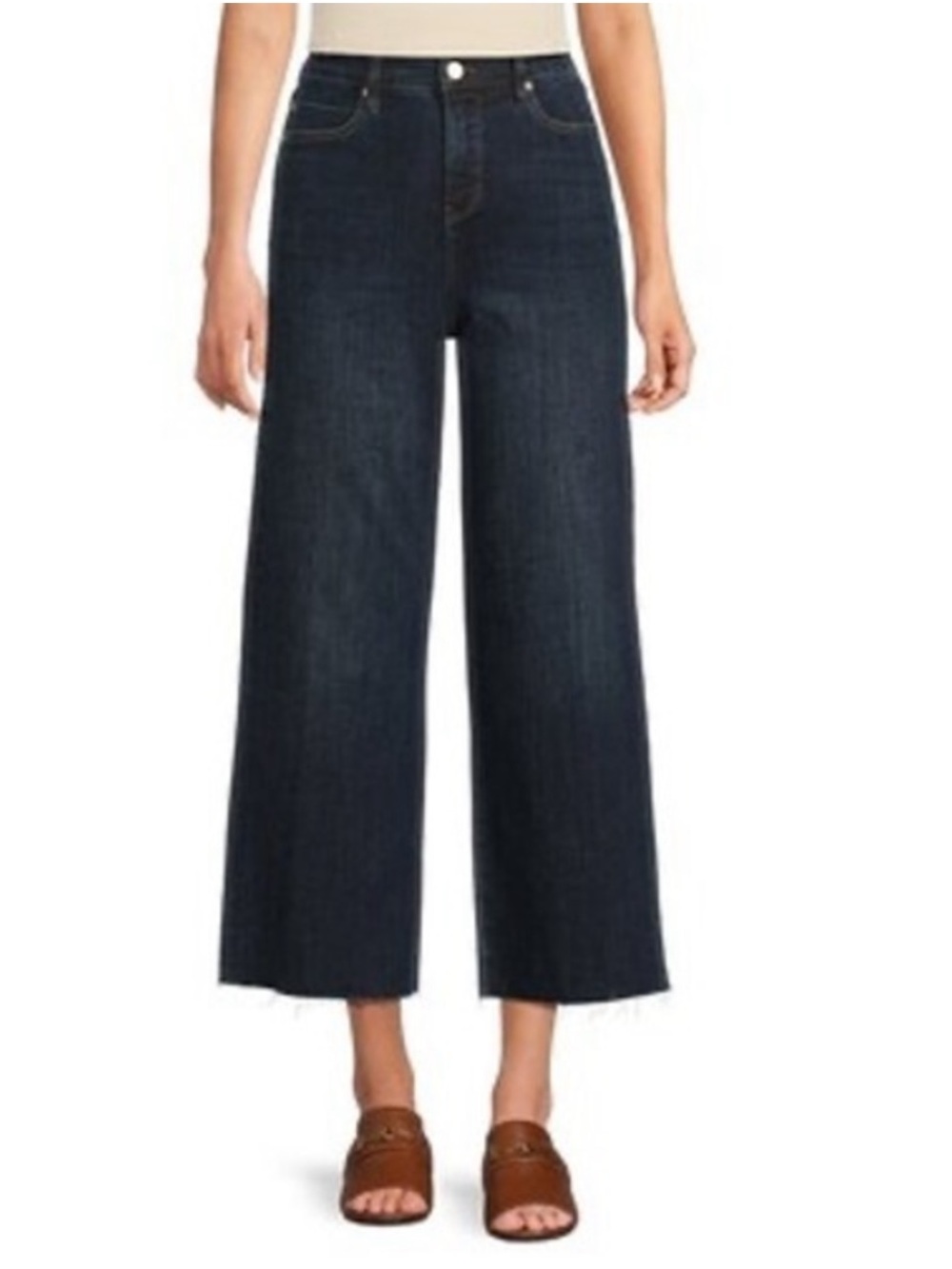 Liverpool Stride Hi-Rise Crop Wide Leg Jeans Indigo Eco Denim size 4/27